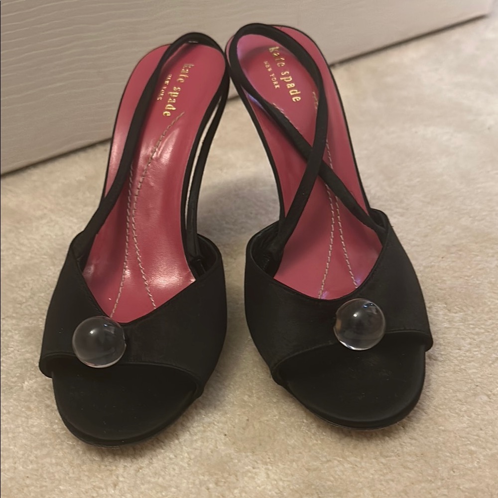 Kate Spade Black Slingback Heels with Open Toe
